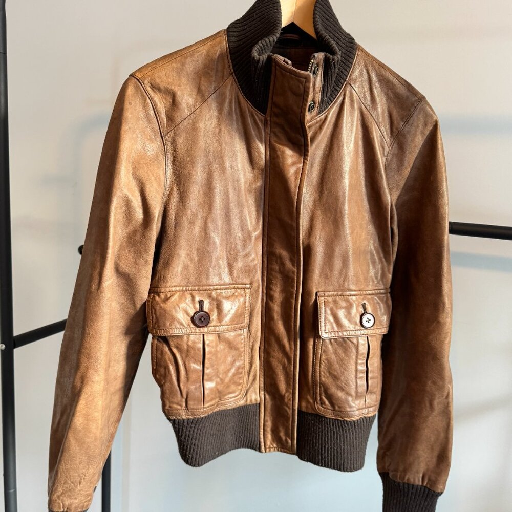 Gap Leather Bomber Jacket